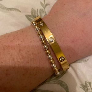14k gold plated bangle with cubic zirconia detail. No scratches/blemishes